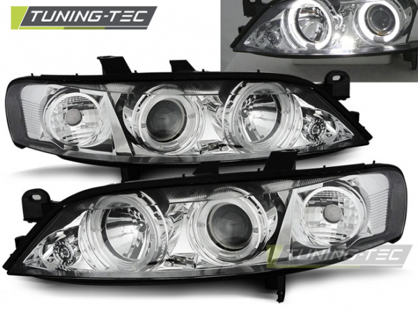 LED Angel Eyes Scheinwerfer für Opel Vectra B 95-98 chrom